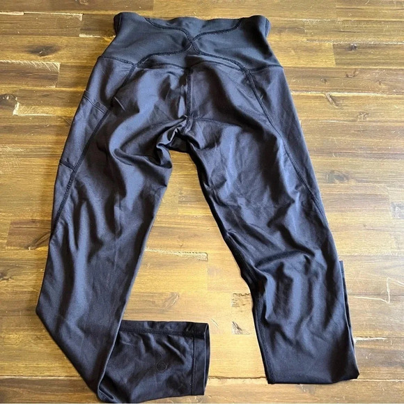 Tommie Copper Lower Back Support Leggings 7/8 Black S Small Mesh High Waisted - Picture 8 of 10